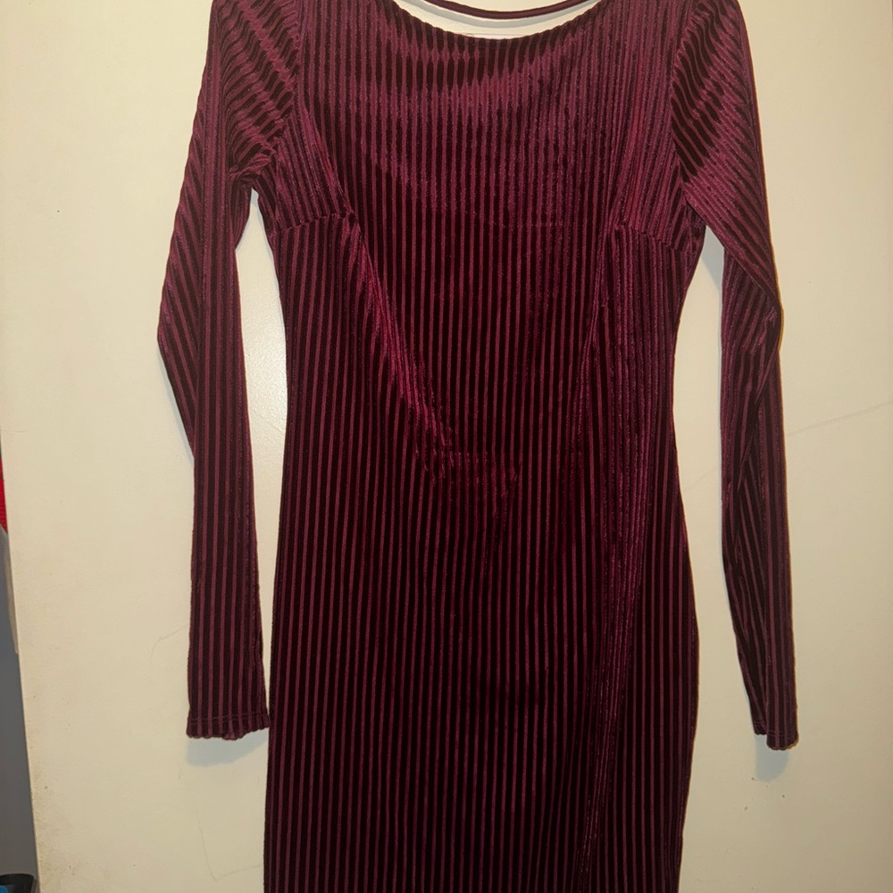 Forever 21 Deep Red Long Sleeve Dress